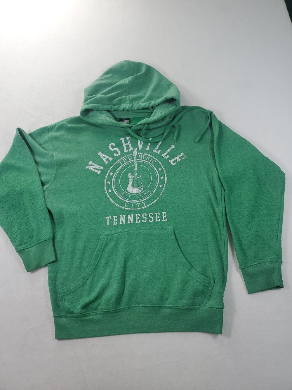 Nashville Music City Tennessee SIZE S Men’s Sweatshirt Hoodie Green